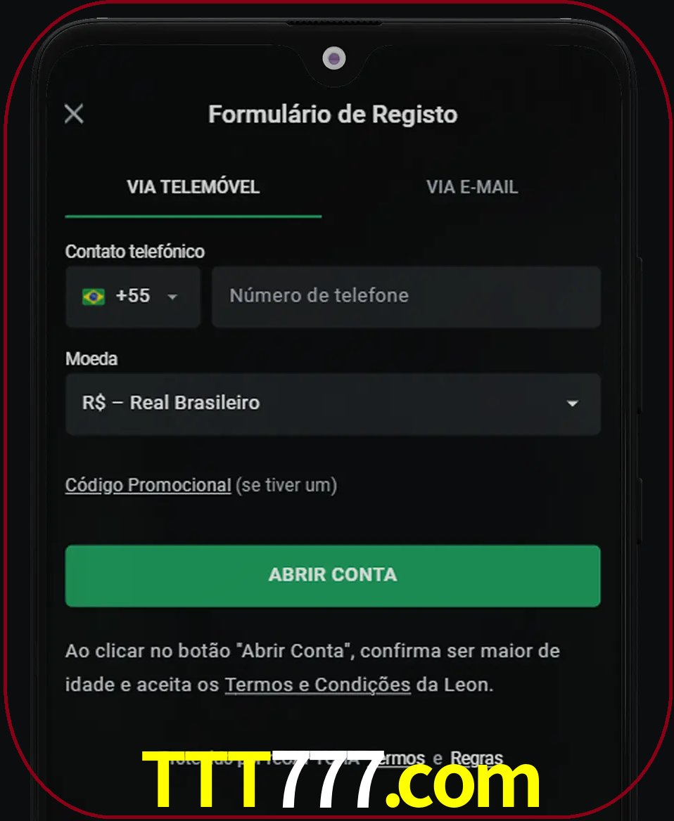 Abra o aplicativo e inicie o processo de registro.