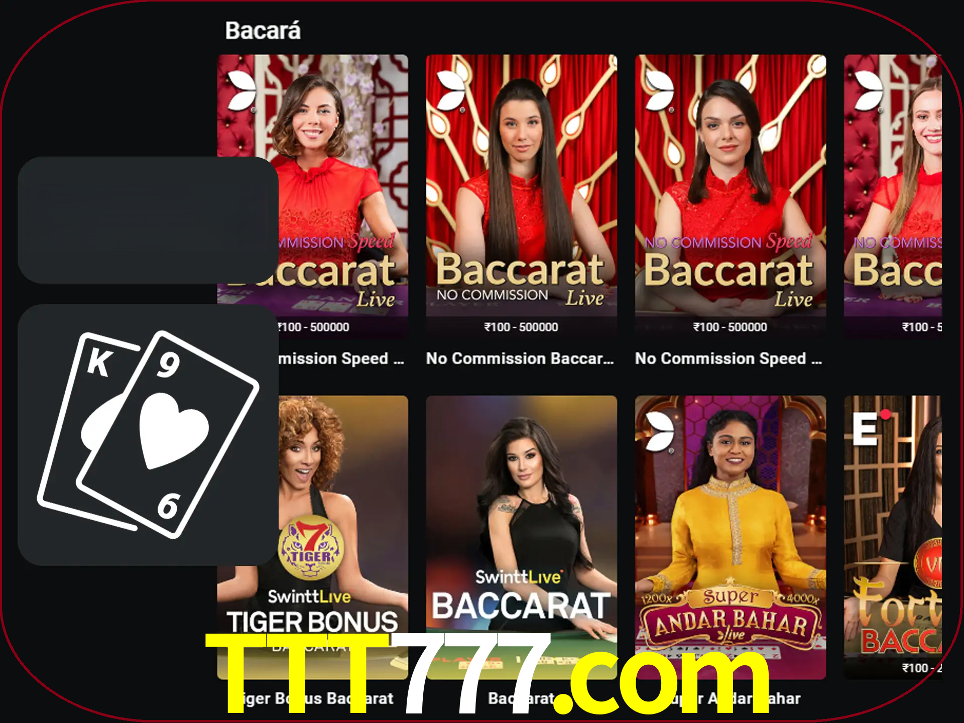 Ganhe muito dinheiro jogando jogos de bacará.