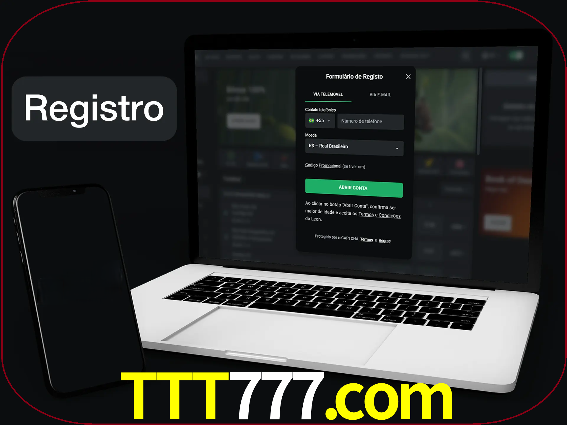 O registro na LeonBet é simples.