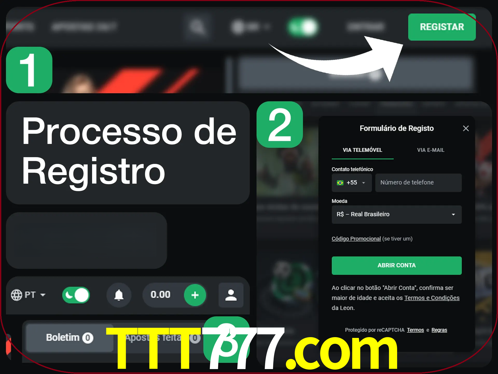 O processo de registro na LeonBet é simples.